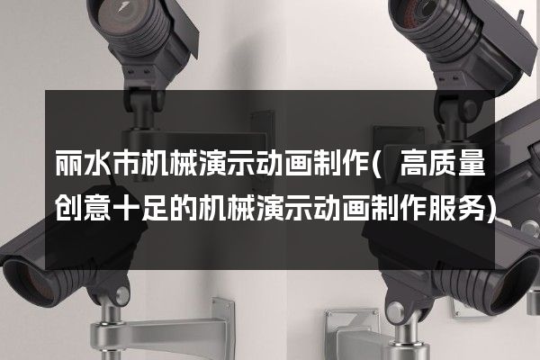 丽水市机械演示动画制作(高质量创意十足的机械演示动画制作服务)