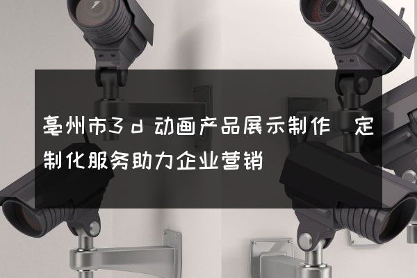 亳州市3d动画产品展示制作(定制化服务助力企业营销)