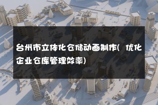 台州市立体化仓储动画制作(优化企业仓库管理效率)