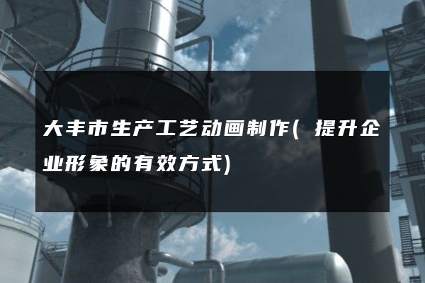 大丰市生产工艺动画制作(提升企业形象的有效方式)