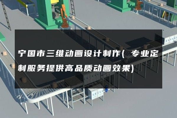 宁国市三维动画设计制作(专业定制服务提供高品质动画效果)