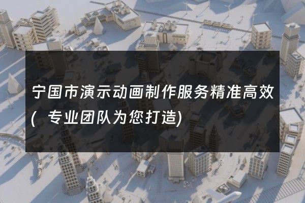 宁国市演示动画制作服务精准高效(专业团队为您打造)