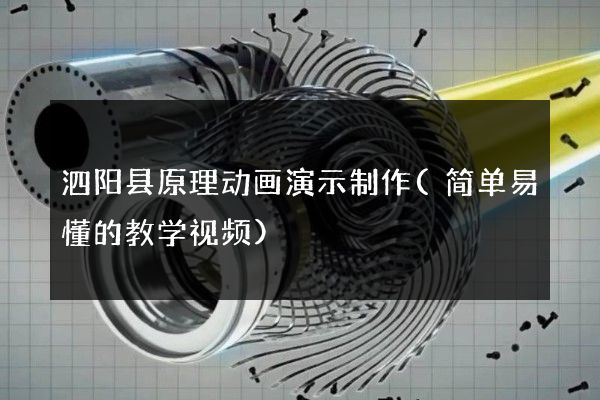 泗阳县原理动画演示制作(简单易懂的教学视频)