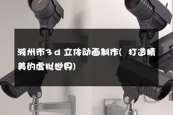 滁州市3d立体动画制作(打造精美的虚拟世界)