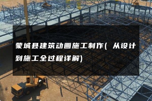 蒙城县建筑动画施工制作(从设计到施工全过程详解)