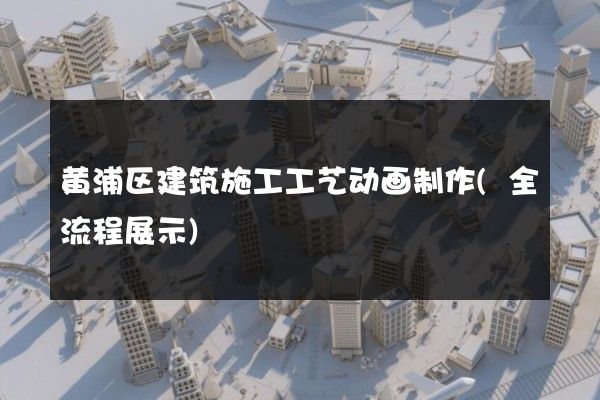 黄浦区建筑施工工艺动画制作(全流程展示)