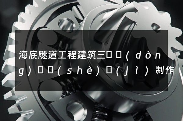 海底隧道工程建筑三維動(dòng)畫設(shè)計(jì)制作